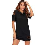 シンプルかつスタイリッシュ！Floerns レディース無地カジュアル半袖チュニックドレスの魅力