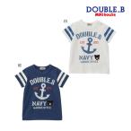 【30%OFFセール】ミキハウス ダブルビー 透かしボーダーマリン半袖Ｔシャツがお得！