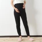 快適とスタイルを両立！マタニティ裾切替ストレートパンツ ブラック