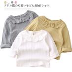 春秋にぴったり！可愛いフリル襟付き長袖Tシャツ
