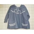 女児スモック「リボン：8829」ダンガリーブルー90cm：汚しても大丈夫！