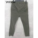 マタニティでもおしゃれに！カーキ色のスキニーパンツ