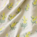 ふるさと納税で手に入る！ミモザの刺繍生地【0.5m】