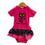 パーティーパーティの可愛いロンパース！女の子用ピンク×紫の80サイズ未使用品