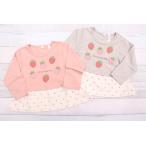 ふんわり広がる裾がかわいい！春秋冬にぴったりの苺柄長袖Tシャツ