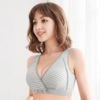 ☆グレーボーダー☆2XLコットン授乳ブラで快適な授乳ライフを！