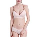 季節のイベントにぴったり！ベージュ×ブラウンの授乳ブラ上下セットで、ママもおしゃれに快適に