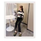 おしゃれにマタニティライフを楽しもう！☆ブラック☆ XLサイズセンタースリットパンツのご紹介