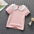 ☆ピンク☆130cm丸襟カットソーでキッズの夏を彩ろう！