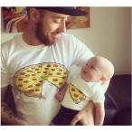 親子で楽しむリンクコーデ！ピザ柄ロンパースでかわいさ倍増