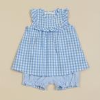 新生児必見！キリンのソフィーのギンガムベビースーツ