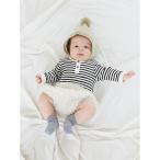 新生児にぴったり！プティマインのテレコロンパース×モコモコパンツセット