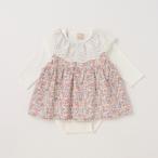 春夏にぴったり！プティマインの衿つき花柄ワンピセット