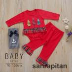 かわいいチェック柄フリル付き！赤ちゃん＆キッズの長袖ロンパース＆ロングパンツセットアップ