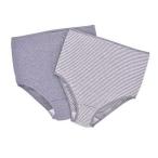 【限定】細ボーダー柄の2枚組ショーツが登場！グレーLLサイズで大人のスタイリッシュを叶える