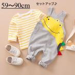 カラフルな恐竜デザイン！子供用セットアップでおしゃれに遊ぼう