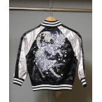 キッズ専用！総刺繍の和柄スカジャン「狼朧」—個性派ファッションの決定版