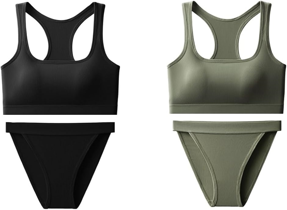 運動をもっと楽しく！セクシーなY字バックスポーツブラ上下セット